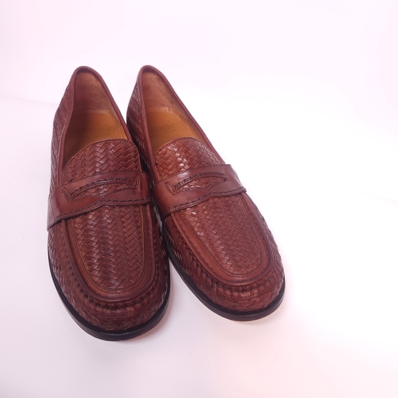 Wright  woven Italian leather loafers Made in Italy Sz. 14 - Picture 4 of 10